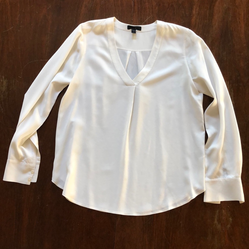 Cream J Crew Silk Blouse